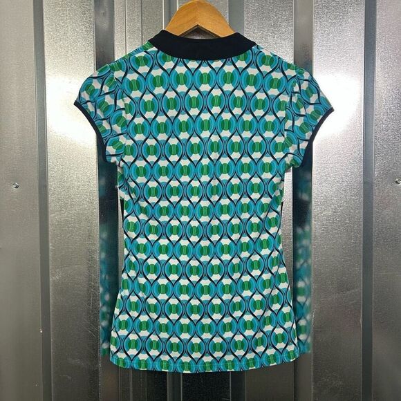 Maurices Women's Y2K Deep V Babydoll Geometric Print Cap Sleeve Top Size S - Picture 7 of 10